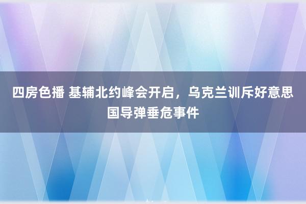 四房色播 基辅北约峰会开启，乌克兰训斥好意思国导弹垂危事件