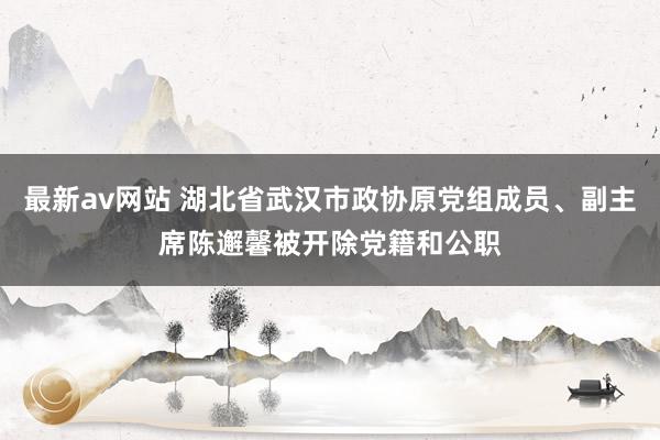 最新av网站 湖北省武汉市政协原党组成员、副主席陈邂馨被开除党籍和公职