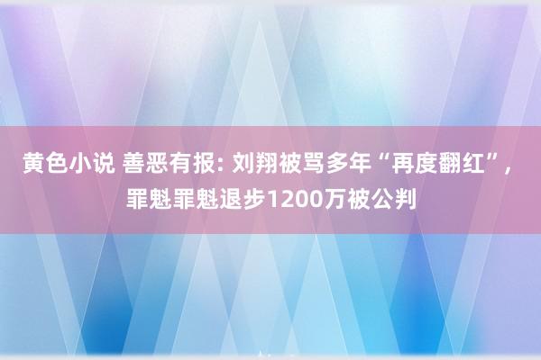 黄色小说 善恶有报: 刘翔被骂多年“再度翻红”, 罪魁罪魁退步1200万被公判